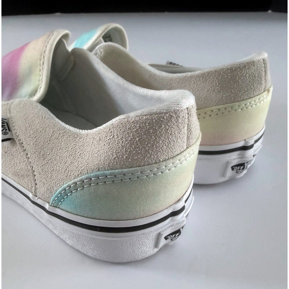 Vans Classic Slip-On Pastel Tie Dye Suede Canvas Sneakers Women's Size 9.5 New - Picture 4 of 10